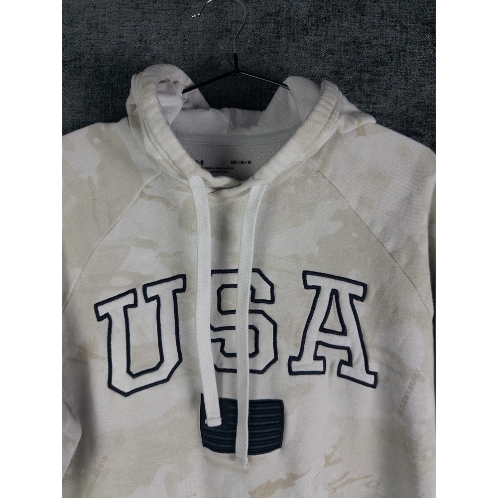 Under Armour Project Rock Hoodie‎ Mens M USA Camo Pullover Fleece Flag